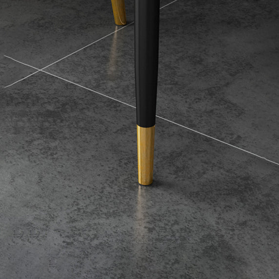 Glamstil Faux Lederstuhl Parsons Essstuhl für Zuhause mit schwarzen Beinen