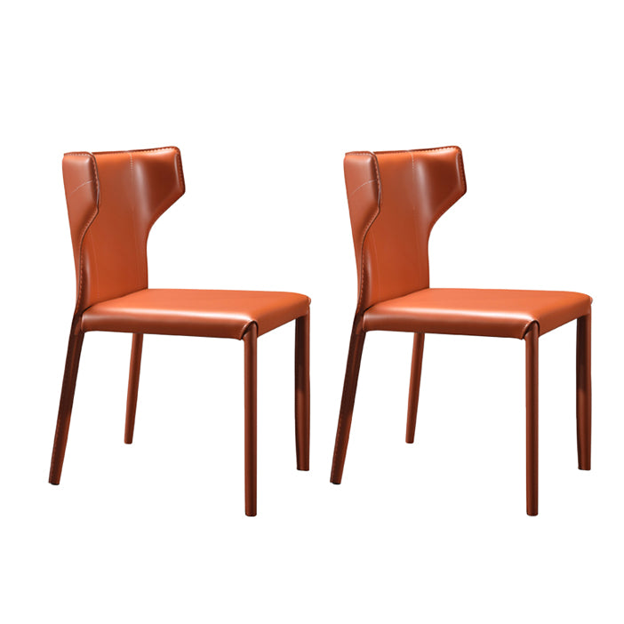 Zeitgenössischer Esstuhl mit Metallbeinen Wingback Parsons Stuhl für den Heimgebrauch