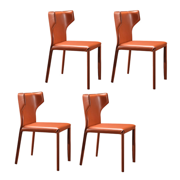 Zeitgenössischer Esstuhl mit Metallbeinen Wingback Parsons Stuhl für den Heimgebrauch