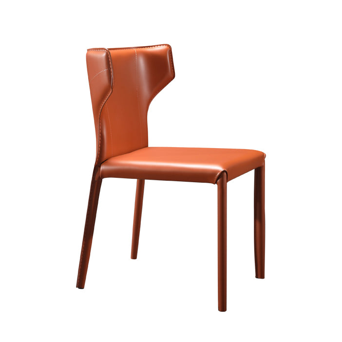 Zeitgenössischer Esstuhl mit Metallbeinen Wingback Parsons Stuhl für den Heimgebrauch