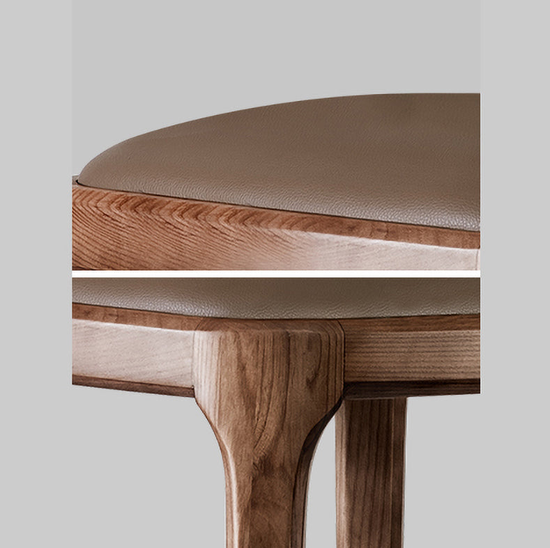 Zeitgenössischer Stil Lederstuhl Armless Parsons Stuhl mit Holzbeinen für das Restaurant