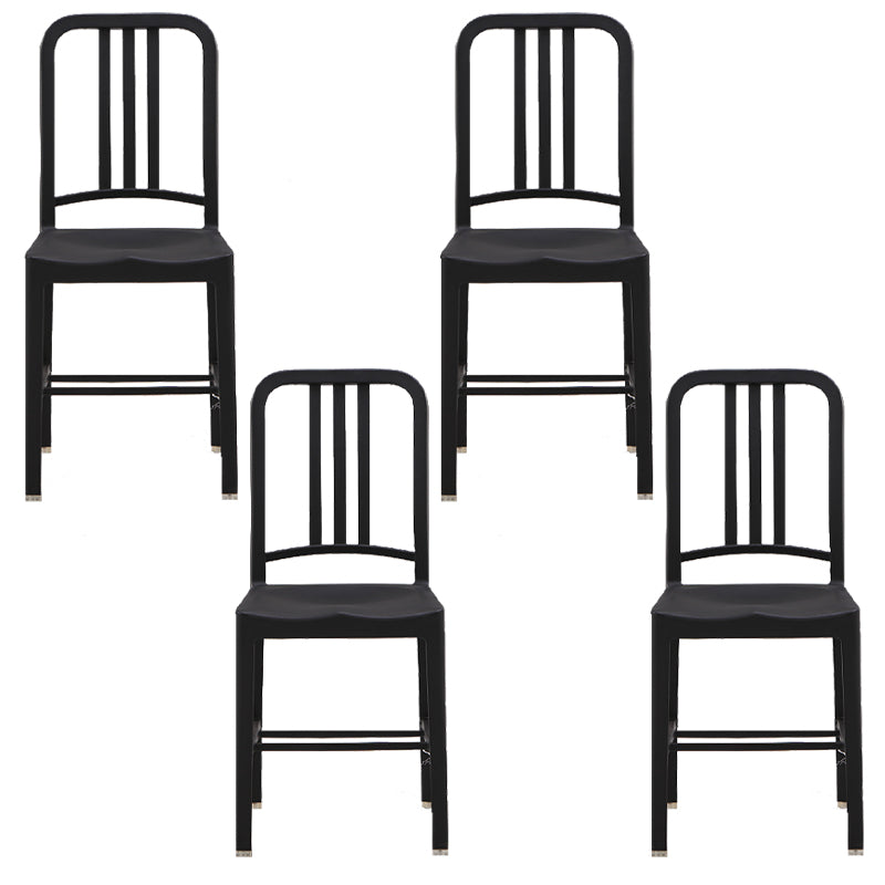 Contemporary Dining Plastic Side Armless Chair Open Back Dining Chair for Indoor