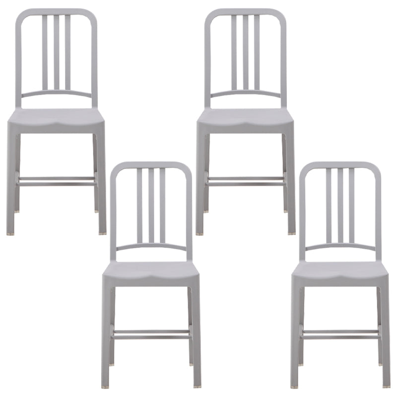 Contemporary Dining Plastic Side Armless Chair Open Back Dining Chair for Indoor