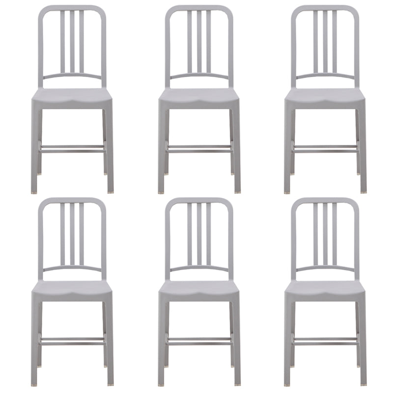 Contemporary Dining Plastic Side Armless Chair Open Back Dining Chair for Indoor