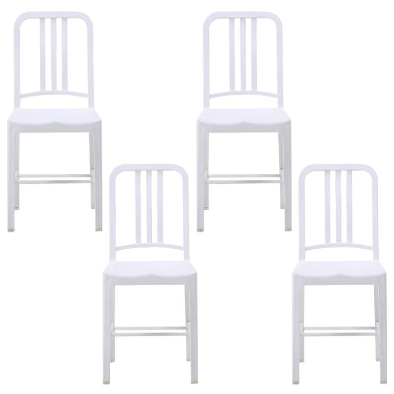 Contemporary Dining Plastic Side Armless Chair Open Back Dining Chair for Indoor