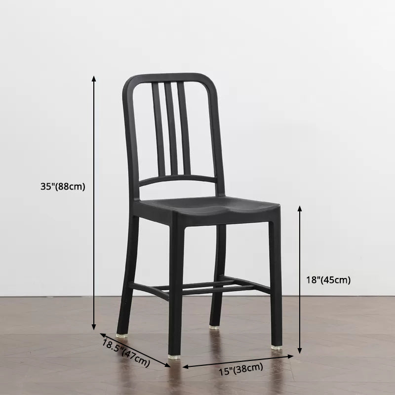 Contemporary Dining Plastic Side Armless Chair Open Back Dining Chair for Indoor