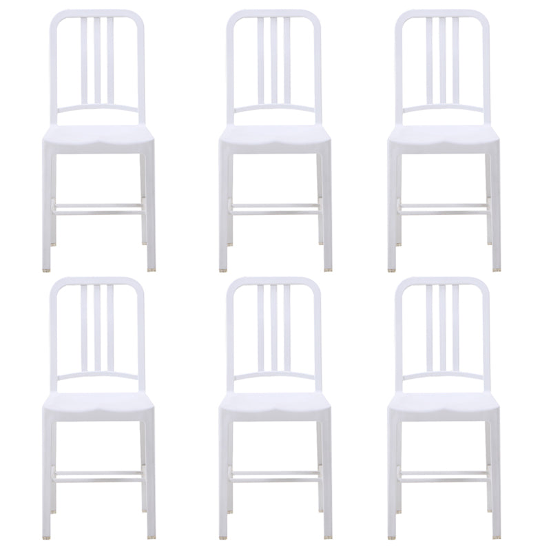 Contemporary Dining Plastic Side Armless Chair Open Back Dining Chair for Indoor