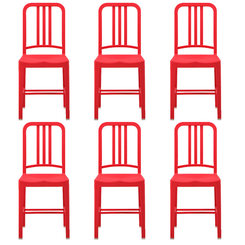 Contemporary Dining Plastic Side Armless Chair Open Back Dining Chair for Indoor