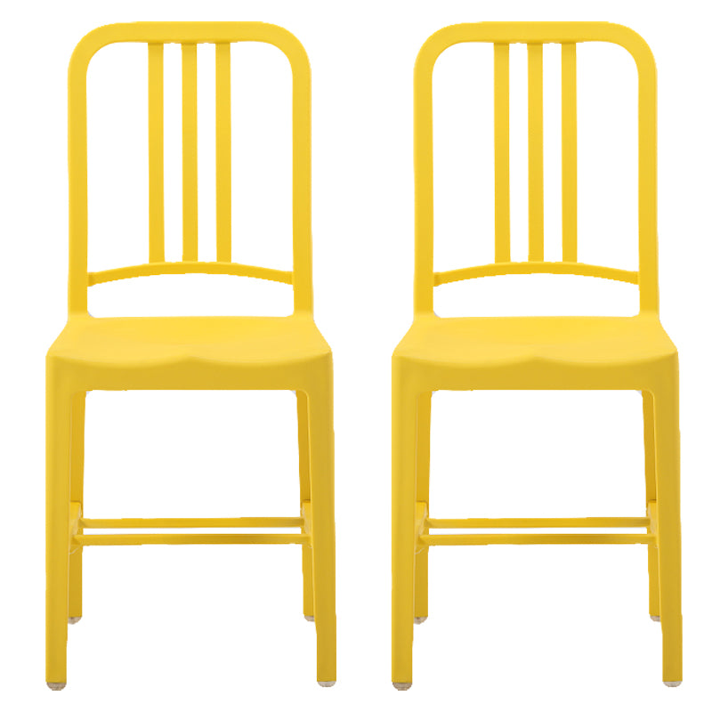 Contemporary Dining Plastic Side Armless Chair Open Back Dining Chair for Indoor