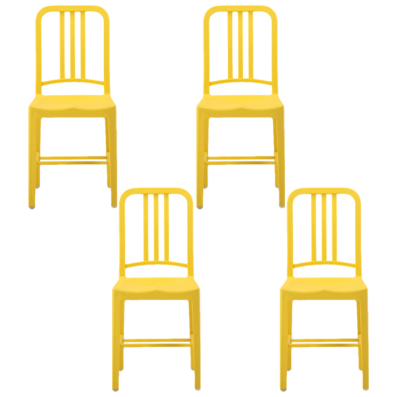 Contemporary Dining Plastic Side Armless Chair Open Back Dining Chair for Indoor