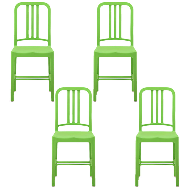 Contemporary Dining Plastic Side Armless Chair Open Back Dining Chair for Indoor