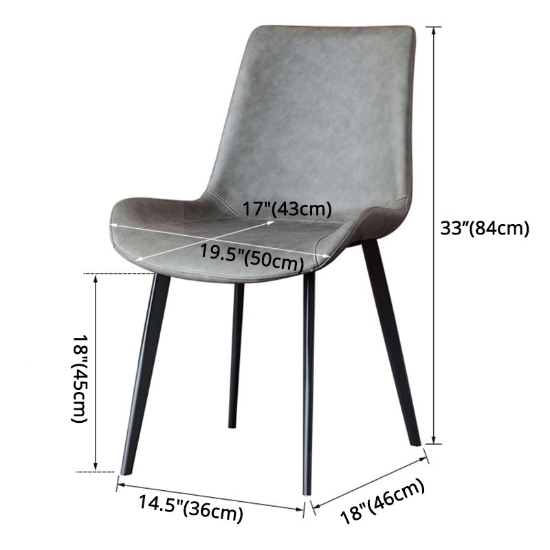 Metall zeitgenössischer Esszimmer Seitenstuhl Matte Finish Rückenstuhl