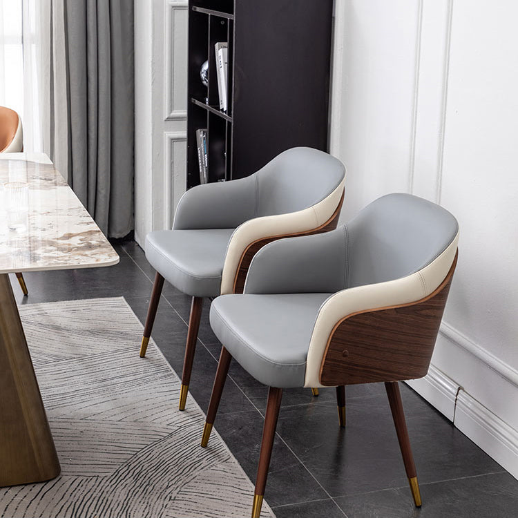Zeitgenössischer Square Ess Side Stuhl Parsons Armstuhl für Küche mit hölzernen Beinen