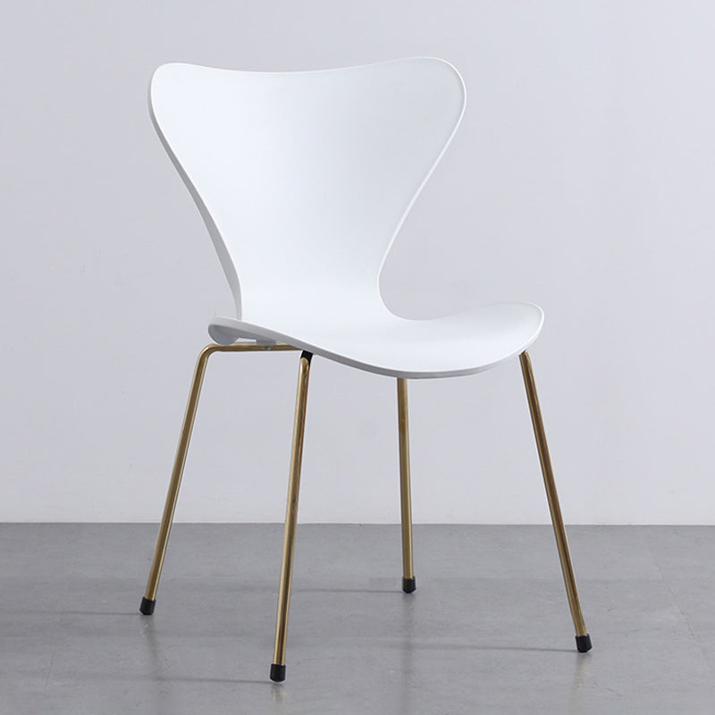 Glam Style Metal Side Chair Solid Back Matte Finish Home Use Dining Chair