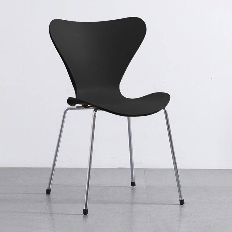 Glam Style Metal Side Chair Solid Back Matte Finish Home Use Dining Chair