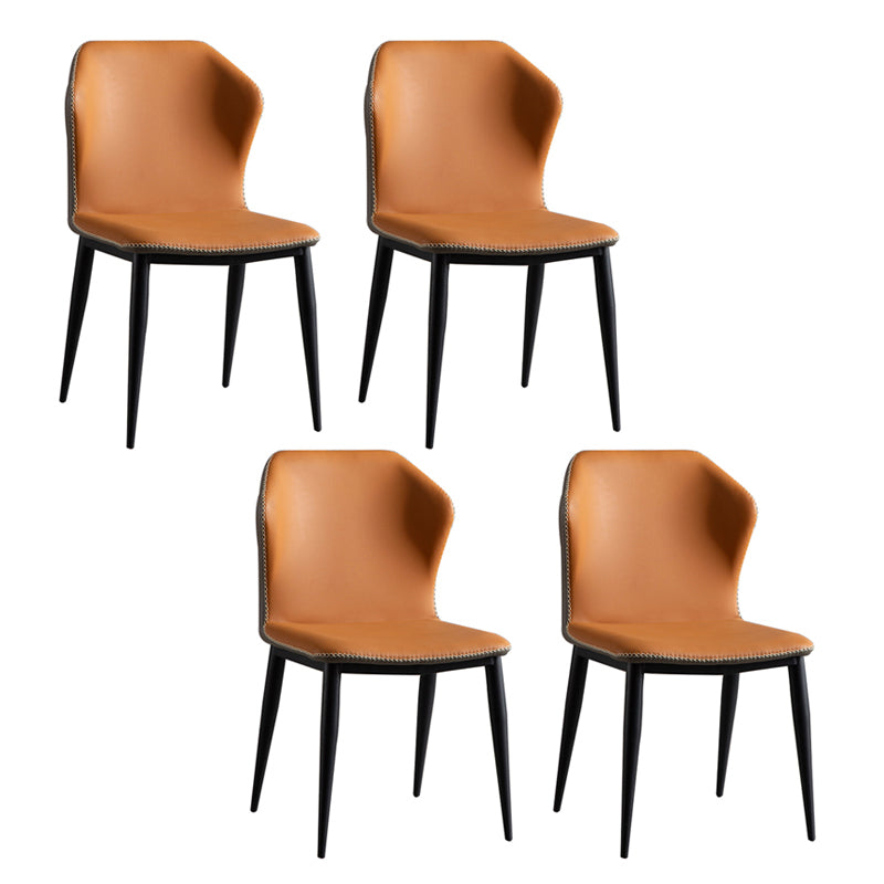 Metall zeitgenössischer Esszimmerstuhl Metallic Finish Wingback Side Stuhl