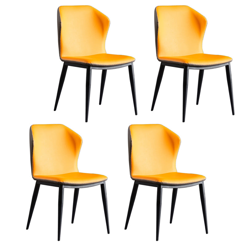Metall zeitgenössischer Esszimmerstuhl Metallic Finish Wingback Side Stuhl