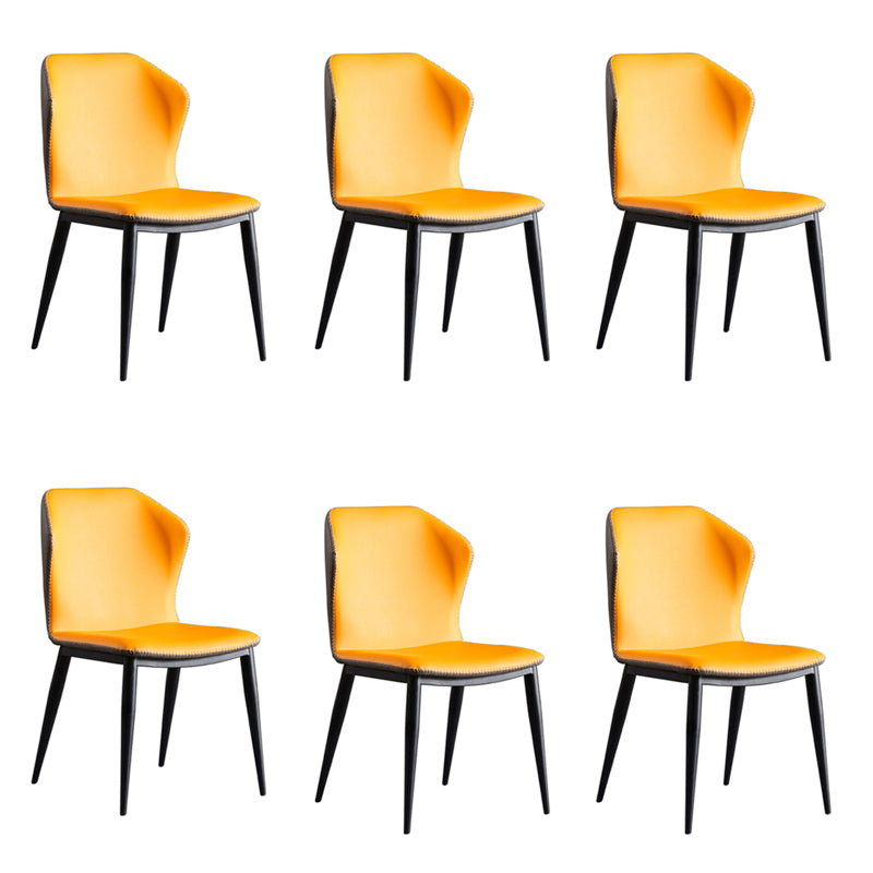 Metall zeitgenössischer Esszimmerstuhl Metallic Finish Wingback Side Stuhl