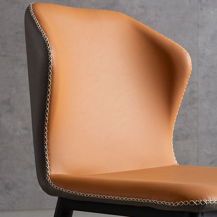 Metall zeitgenössischer Esszimmerstuhl Metallic Finish Wingback Side Stuhl