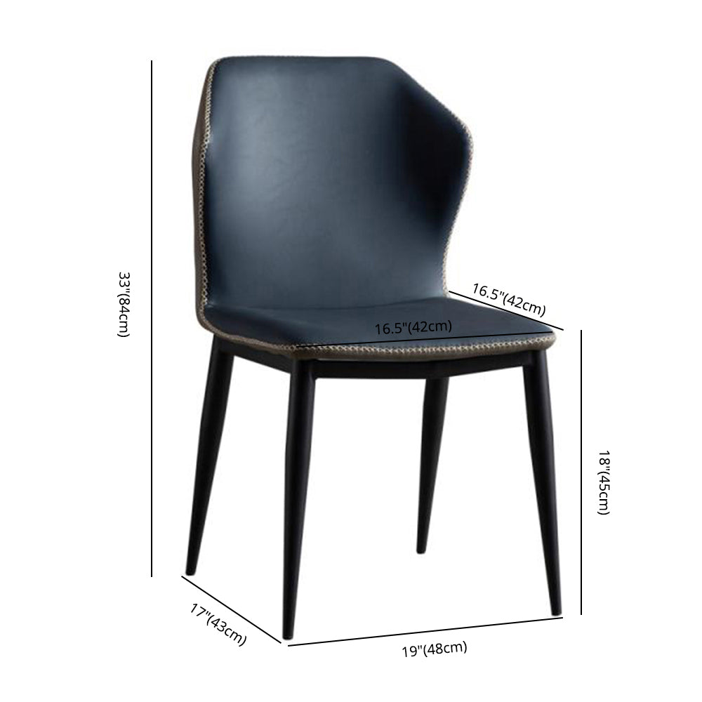 Metall zeitgenössischer Esszimmerstuhl Metallic Finish Wingback Side Stuhl