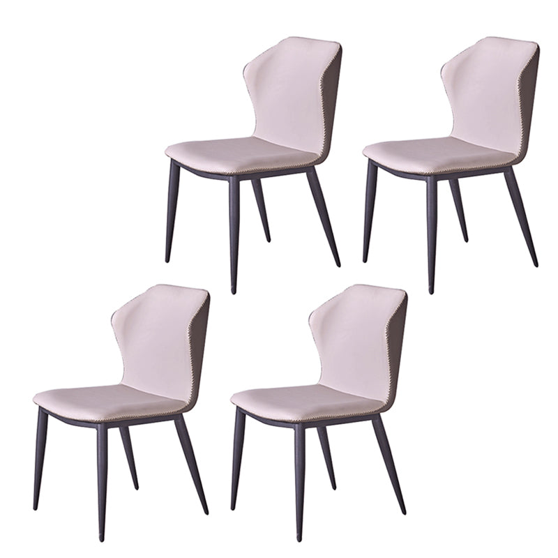 Metall zeitgenössischer Esszimmerstuhl Metallic Finish Wingback Side Stuhl