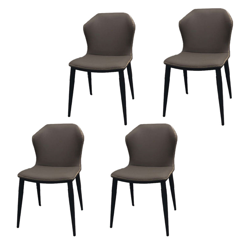 Metall zeitgenössischer Esszimmerstuhl Metallic Finish Wingback Side Stuhl