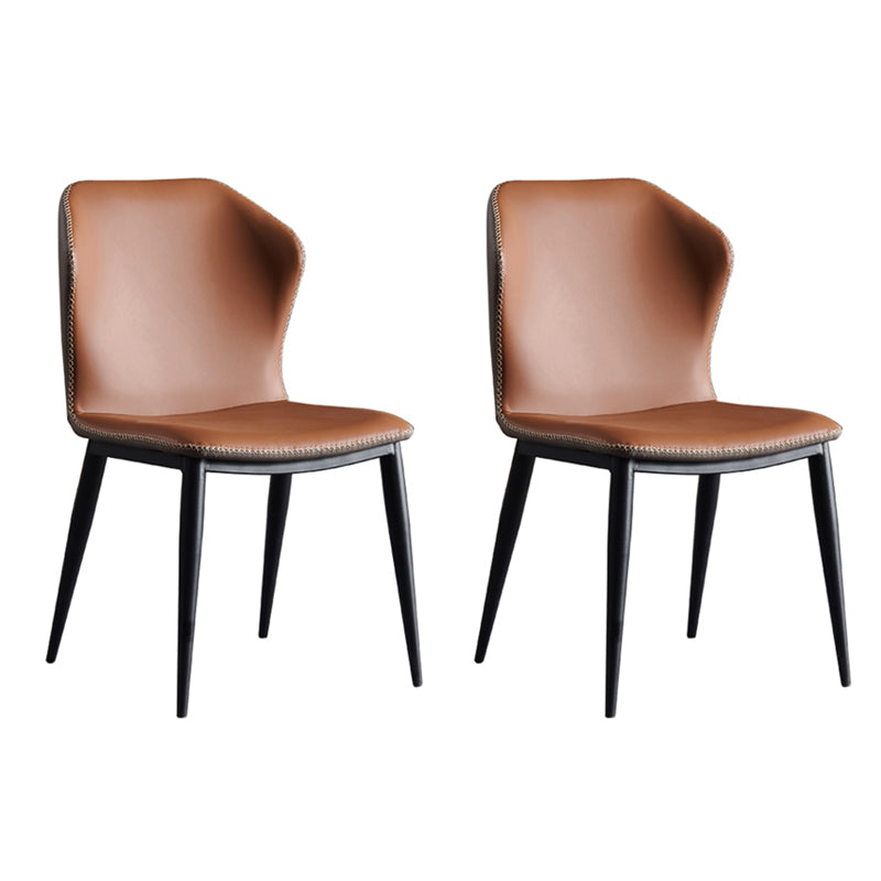 Metall zeitgenössischer Esszimmerstuhl Metallic Finish Wingback Side Stuhl