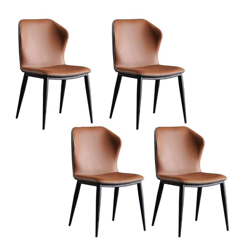 Metall zeitgenössischer Esszimmerstuhl Metallic Finish Wingback Side Stuhl