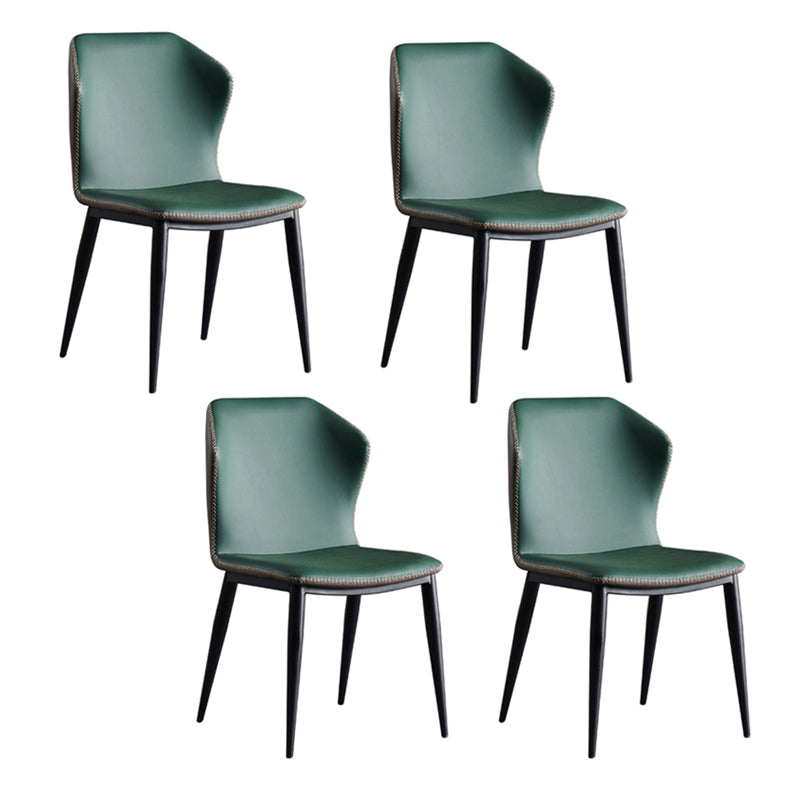 Metall zeitgenössischer Esszimmerstuhl Metallic Finish Wingback Side Stuhl