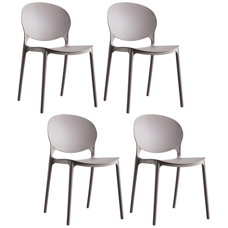 Plastic Contemporary Dining Room Chair Open Back Home Stackable Side Chair