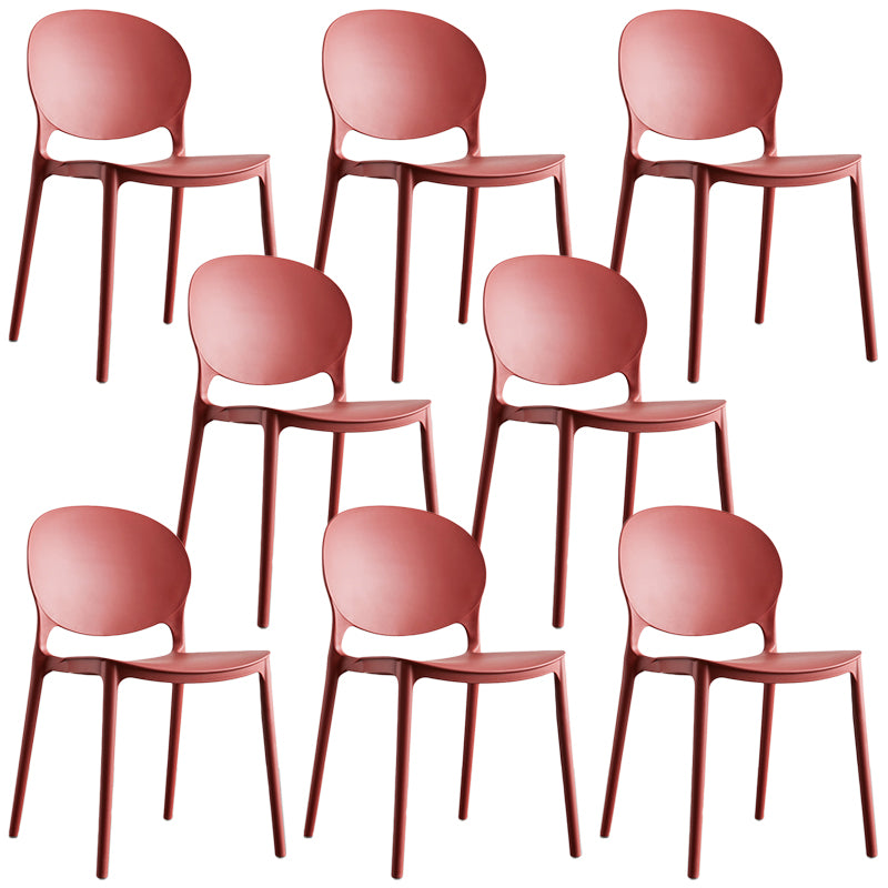Plastic Contemporary Dining Room Chair Open Back Home Stackable Side Chair