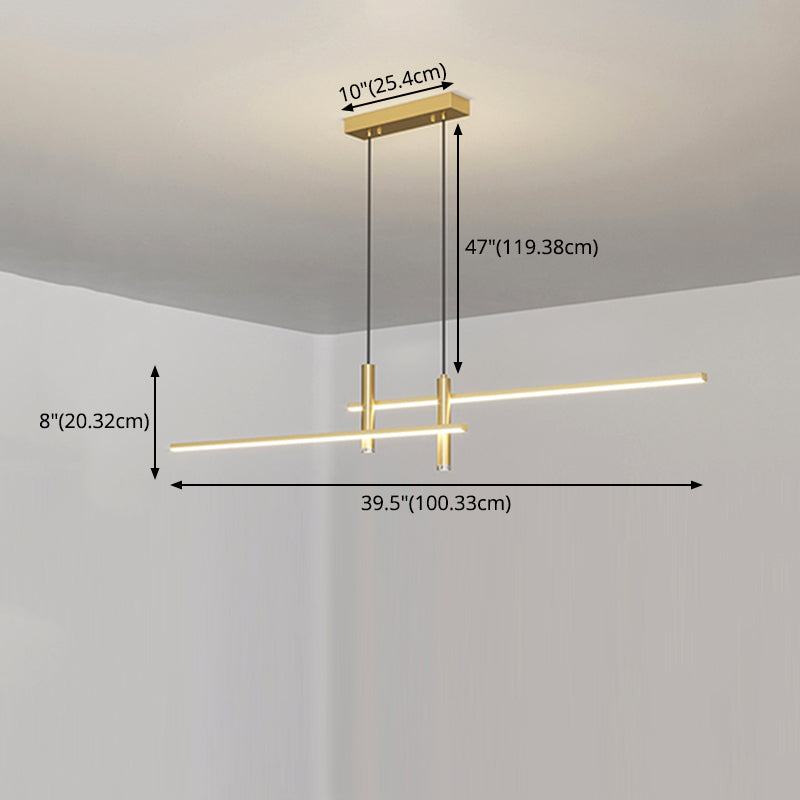 Lampadini del lampadario lineare Luci dell'isola Accensione a sospensione moderna per l'isola della cucina