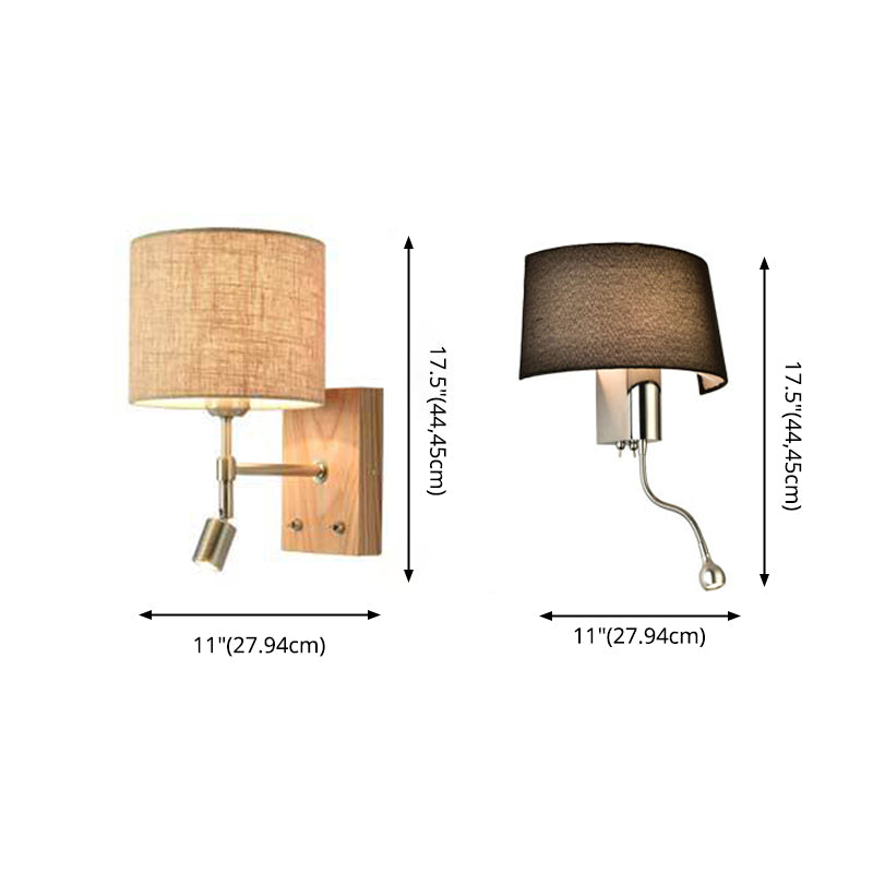 Geometric Shade Wall Lighting Modern Simple Style Wood 1 Light Sconce Light in Gold