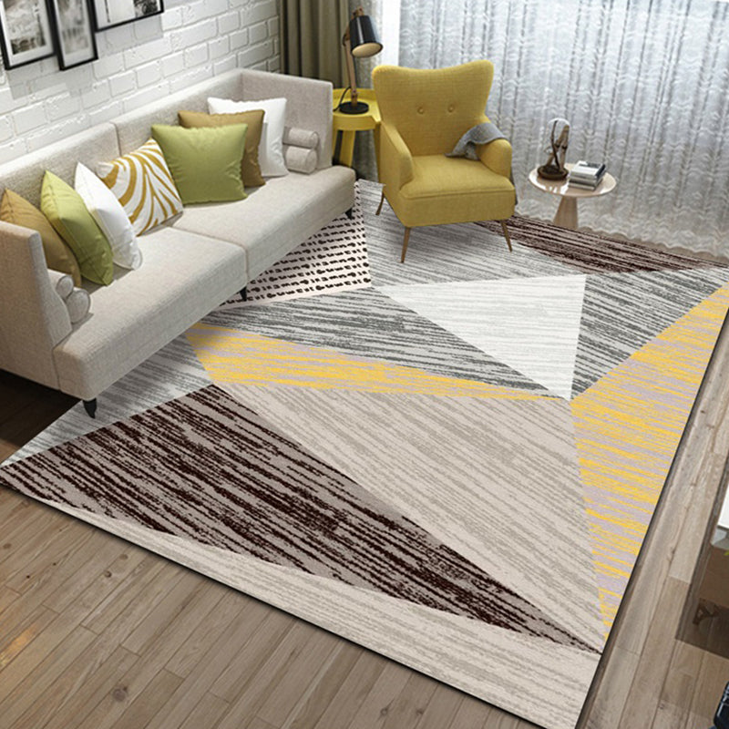 Multicolor Simplicity Carpet Polyester Geometric Lines Indoor Rug Stain Resistant Rug for Home Decor