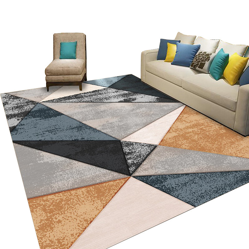 Multicolor Simplicity Carpet Polyester Geometric Lines Indoor Rug Stain Resistant Rug for Home Decor