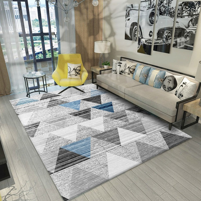 Multicolor Simplicity Carpet Polyester Geometric Lines Indoor Rug Stain Resistant Rug for Home Decor