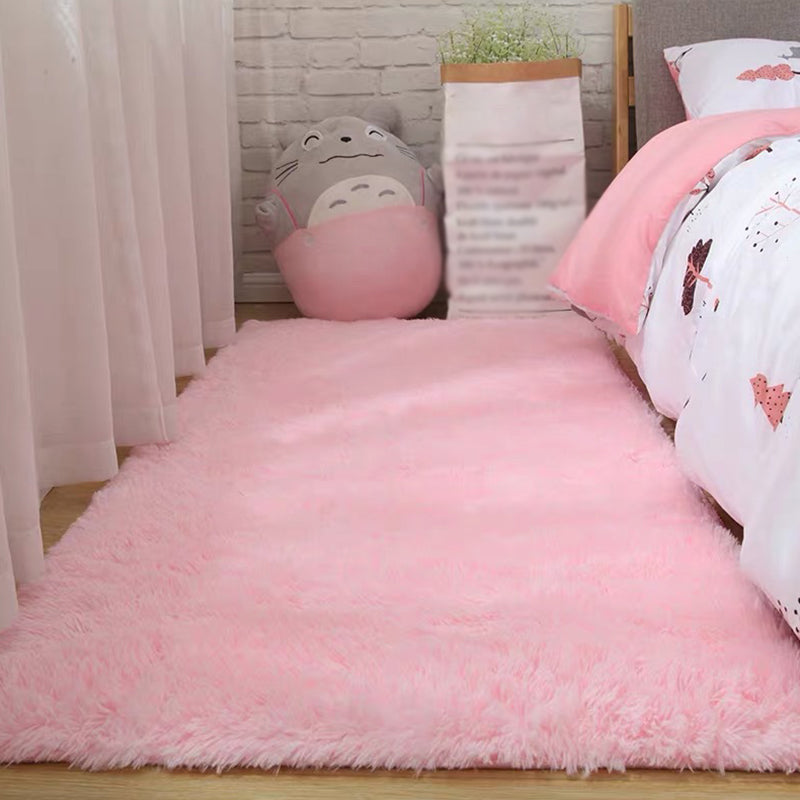 Comfort Soft Indoor Rug Natural Plain Shag Carpet Polyester Stain Resistant Carpet for Bedroom