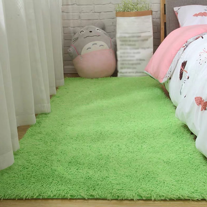 Comfort Soft Indoor Rug Natural Plain Shag Carpet Polyester Stain Resistant Carpet for Bedroom