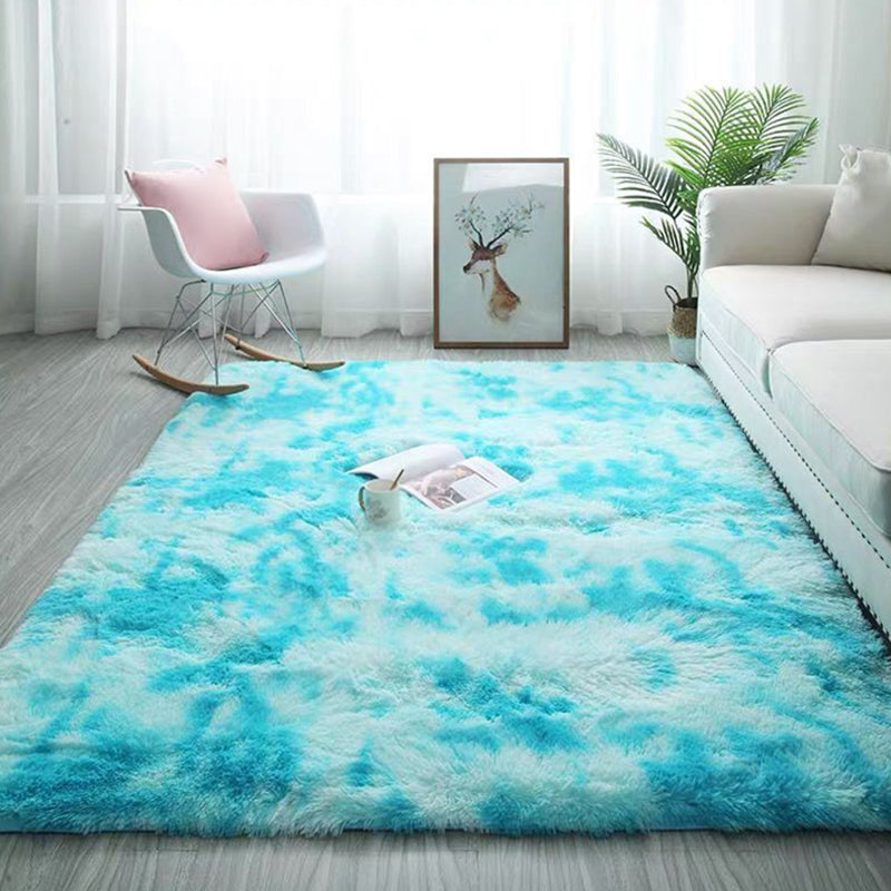 Colorful Tie Dye Printed Rug Modern Polyester Carpet Shag Anti-Slip Backing Rug for Living Room