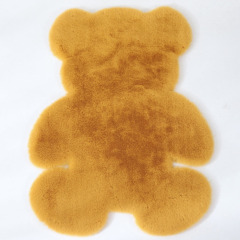 Lovely Bear shaped Rug Funky Solid Shag Carpet Polypropylene Washable Carpet for Home Decoration