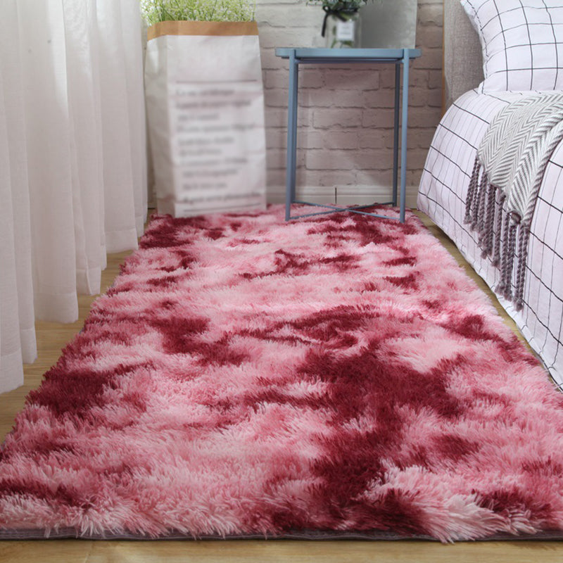 Creative Tie-dyed Rug Funky Shag Indoor Carpet Polyester Non-Slip Backing Rug for Home Decoration