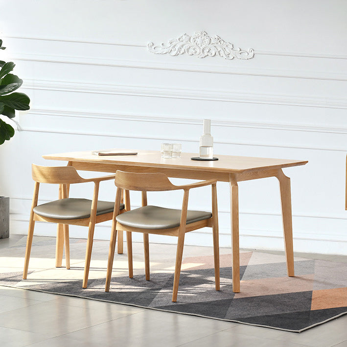Modern Style Wooden Matte Finish Dining Arm Chair Open Back Arm Chair for Home Use