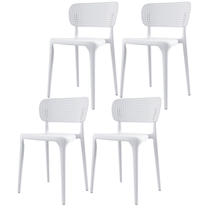 Plastic Contemporary Side Chair Open Back Dining Chairs for Dining Room