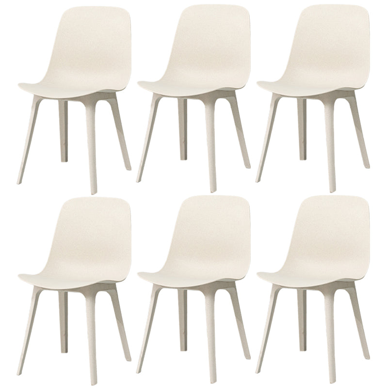 Contemporary Style Plastic Dining Side Chair Dining Room Armless Chair