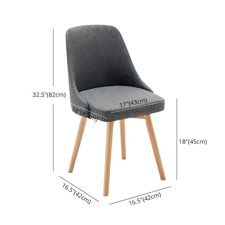 Fabric Dining Side Chair Glam Style Indoor Parsons Armless Chair of 17'' Wide