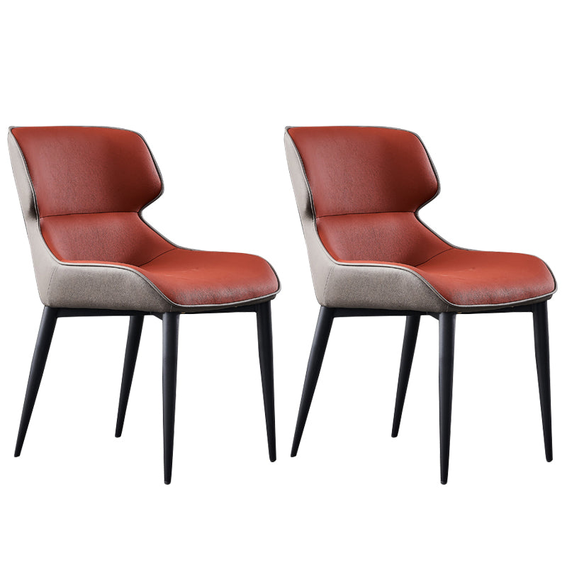 Nordic Style Leder Esszimmerstuhl Wingback Seitenstuhl für den Heimgebrauch
