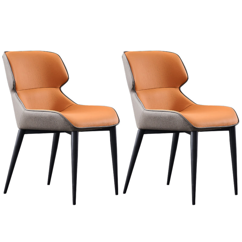 Nordic Style Leder Esszimmerstuhl Wingback Seitenstuhl für den Heimgebrauch