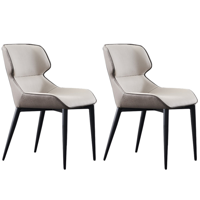 Nordic Style Leder Esszimmerstuhl Wingback Seitenstuhl für den Heimgebrauch