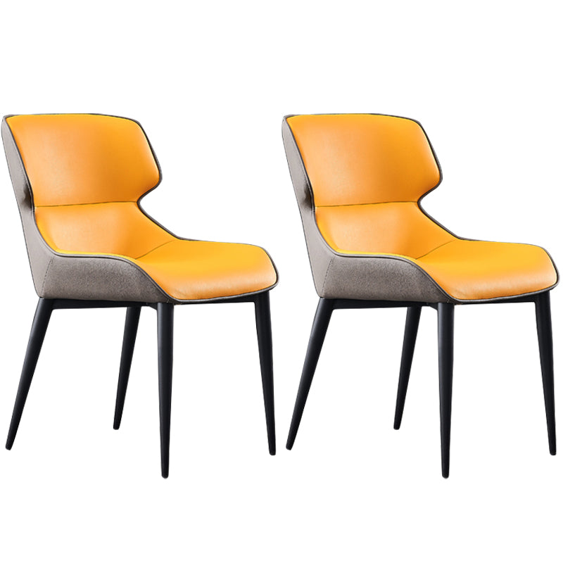 Nordic Style Leder Esszimmerstuhl Wingback Seitenstuhl für den Heimgebrauch