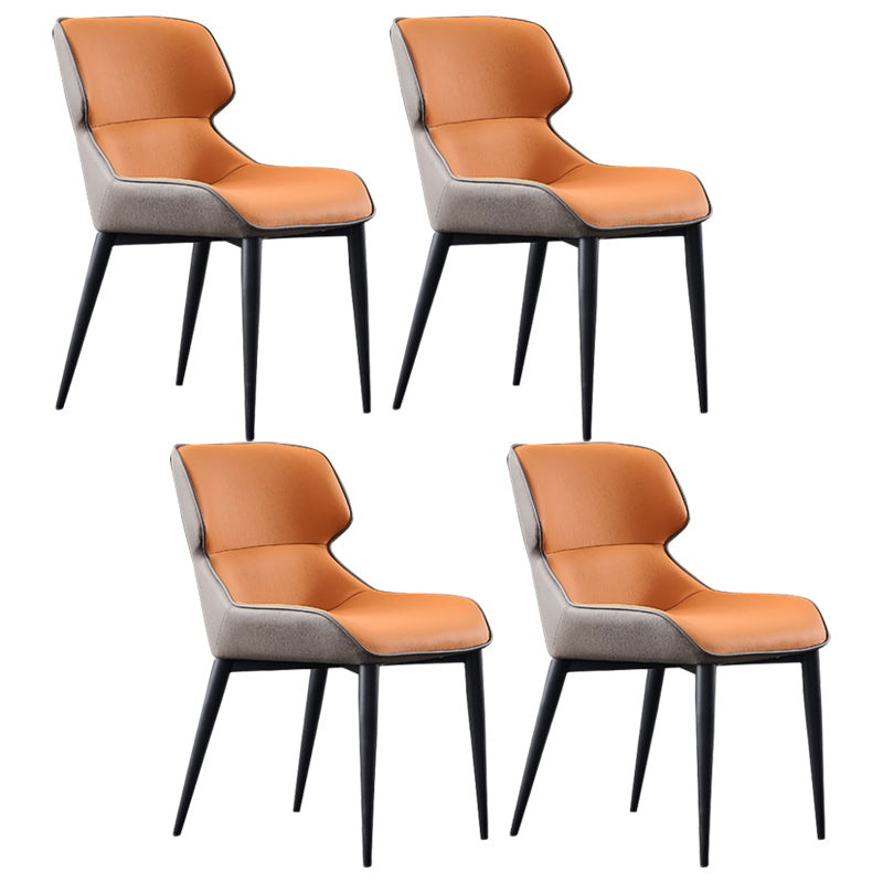 Nordic Style Leder Esszimmerstuhl Wingback Seitenstuhl für den Heimgebrauch